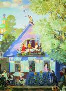 Boris Kustodiev Blue House oil painting